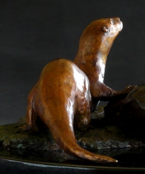 Spotted Necked otters maquette