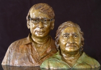 Portrait bust of Mr and Mrs Bhagwandeen