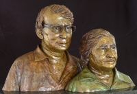 Portrait bust of Mr and Mrs Bhagwandeen