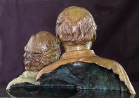 Portrait bust of Mr and Mrs Bhagwandeen