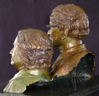Portrait bust of Mr and Mrs Bhagwandeen