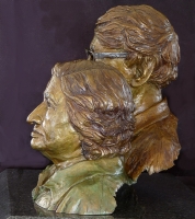 Portrait bust of Mr and Mrs Bhagwandeen