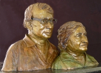 Portrait bust of Mr and Mrs Bhagwandeen