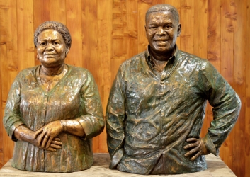 Portrait busts of Mr and Mrs Shongwe